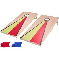 Vevor Cornhole-sett, 4x2 fot Cornhole-spillbrett, bærbart kastebrett i heltre, innendørs og utendørs Cornhole-lek for voksne, inkluderer 8 saccosekker og håndtak, for hagen, bakgården, stranden, campi