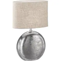 FISCHER&HONSEL GMBH Bordlampe Chambery, sand/nikkel, høyde 53 cm Lin/metall