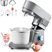 Vevor iskremmaskin, 1,7 l kapasitet, elektrisk kjøkkenmaskin med 6 hastigheter, med digitalt LED-display og timer, blandepade, eltekrok, sprutbeskyttelse, for hjemmelaget frossen yoghurt, fruktsorbet