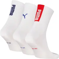 Puma Unisex Short Socks (3-Pack), Men, White/Various Logo Colors, 43-46