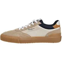 Pepe Jeans for man. PMS300019 Nolan Street beige trainers (44), Flat, Suede, Laces, Casual