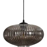 Emibig Spisebordslampe Coco, Ø 30 cm, svart/røykgrå, glass