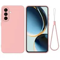 Mtp Products Samsung Galaxy S26 Flytende silikon-deksel med håndstropp - Rosa
