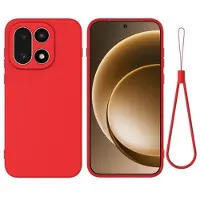 Mtp Products OnePlus 15 Flytende silikon-deksel med håndstropp - rød