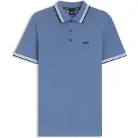 BOSS for man. 50469055 Paddy blue cotton pique polo shirt (L), Casual, Short sleeve
