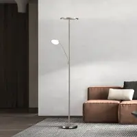 FISCHER&HONSEL GMBH LED-gulvlampe Sorento nikkel Høyde 182 cm 2 lyskilder CCT Touchdim