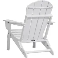 Vevor Adirondack-stol i plast, sett med 2 allværs bærbar sammenleggbar bålplassstol, utendørs Adirondack-terrassestol med koppholder, med avslappende armlener ergonomisk, for hage, bakgård - hvit