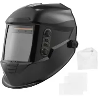 Vevor sveisehjelm automatisk mørklegging, 100 x 95 mm sveisehette i ekte farger, 1/1/1/1 soldrevet sveisemaske med 4 lysbuesensorer, bred skyggelegging 4/5-9/9-13 for TIG MIG ARC-sveising, sliping, sk