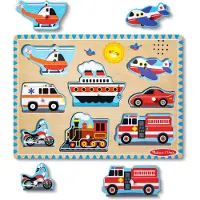 Melissa & Doug lydekselspill/lydpussel med transportkjøretøy (806134)