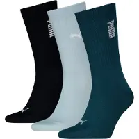 Puma Unisex Crew Socks (3-Pack), Women, Petrol Green, 39-42