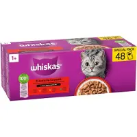 Whiskas Megapakke 1+ Adult porsjonsposer 48 x 85 g - Klassisk utvalg i saus