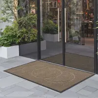 Vevor inngangsmatte, 1194 x 813 mm kommersiell gulvmatte for innendørs og utendørs bruk, moderne stilig teppe med TPE-bakside, kraftig vaskbart industriteppe for gang, balkong, garasje, brun