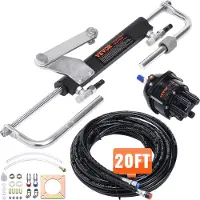 Vevor hydraulisk påhengsmotorstyringssett, hydraulisk styringssystem for båter, med toveis låsesylinder for rorpumpe og 6 m hydraulisk styreslange, for båter med én stasjon og én motor