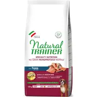 NATURAL TRAINER No Grain Adult Medium & Maxi med ørret - Sparepakke: 2 x 12 kg