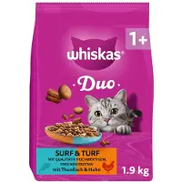 Whiskas 1+ Duo Surf & Turf tunfisk & kylling - Sparepakke: 3 x 1,9 kg