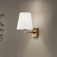 Opviq Vegglampe Profil, gull/hvit, metall/stoff, høyde 30 cm