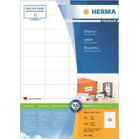 Herma Premium - Papir - matt - permanent selv-adhesiv - hvit - 52.5 x 29.7 mm 4000 etikett(er) (100 ark x 40) laminerte etiketter
