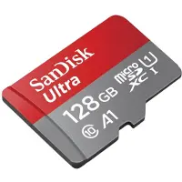 SanDisk Ultra - Flashminnekort (microSDXC til SD-adapter inkludert) - 128 GB - A1 / UHS-I U1 / Class10 - microSDXC UHS-I