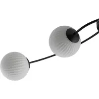 Emibig Taklampe Vibra, opal/svart, lengde 110 cm, glass, 4 lyskilder.