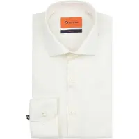 Suitable Skjorte Med Ekstra Lange Ermer Twill Ecru Off-white Hvit Størrelse