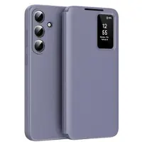 Mtp Products Samsung Galaxy S26+ Smart Clear View Flip-etui med kortspor - grå-lilla
