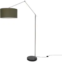 QAZQA Gulvlampe sort justerbar med grønn skjerm 50 cm - Editor
