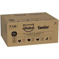 Whiskas Senior poser 120 x 85 g - Fjærkreutvalg i gelé
