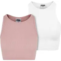 Urban Classics Cropped Rib Ermeløs Topp 2 Enheter