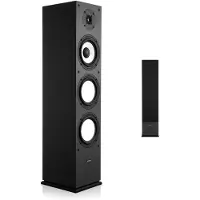 Vevor Passiv Gulvhøyttaler, 2-veis, Gulvstående tårnhøyttaler med 25,4 mm diskanthøyttaler, 165,1 mm bass, 200 W toppeffekt, 70 Hz–20 kHz frekvensrespons, Slitesterkt MDF-kabinett, for hjemmelyd, Enke