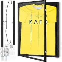 Vevor draktdisplayramme, 590 x 790 x 40 mm (23,3 x 31,2 x 1,5 tommer), stor låsbar skyggeboks for sportstrøyer med 98 % UV-beskyttelse, PC-glass og oppheng, for baseball, basketball, fotball, hockey-t