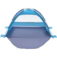 Vevor Strandtelt Solly for 3 personer, UPF 50+ beskyttelse, Bærbar solskjerming med bæreveske og sandlommer, Lett og enkel oppsett strandparasoll for camping, fiske, utendørs piknik