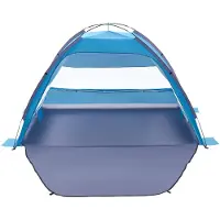 Vevor Strandtelt Solly for 4 personer, UPF 50+ beskyttelse, Bærbar solskjerming med bæreveske og sandlommer, Lett og enkel oppsett strandparasoll for camping, fiske, utendørs piknik