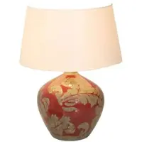 Holländer Bordlampe Toulouse rund, høyde 42 cm, rød