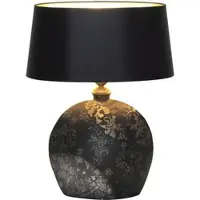 Holländer Bordlampe Mary, keramikk og chintz, høyde 50 cm