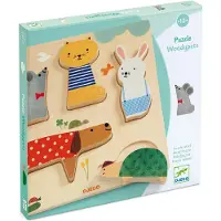 Djeco Puslespill - Tre - 5 Brikker - Tredyr - - OneSize - Puslespill