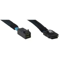 Inter-Tech - SAS intern kabel - SAS 6Gbit/s - 4 x Mini SAS HD (SFF-8643) (hann) til Mini SAS (SFF-8087) (hann) - 75 cm - svart, blå