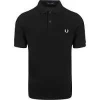 Fred perry for man. M6000 Black plain polo shirt (S), Casual, Cotton, Short sleeve