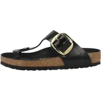 Birkenstock for woman. 1021467 Gizeh Big Buckle Leather Sandals (Regular Fit) black (39), Flat, None, Casual
