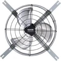 Vevor Gavlmontert vifte, 15 tommers loftsavtrekksvifte med justerbar termostat og ytre netting, 1300 CFM husventilator kjøler ned opptil 1850 kvm, stille ventilasjon for tak, garasje og butikk, galvan