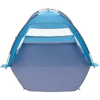 Vevor Strandtelt Solly for 6 personer, UPF 50+ beskyttelse, Bærbar solskjerming med bæreveske og sandlommer, Lett og enkel oppsett strandparasoll for camping, fiske, utendørs piknik