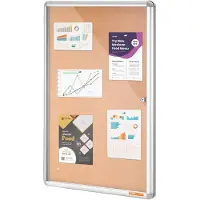 Vevor 36"x24" lukket korktavle med aluminiumsramme – Låsbar oppslagstavle med akryldør og 2 nøkler – Værbestandig veggmonter for skole, hjem, kontor