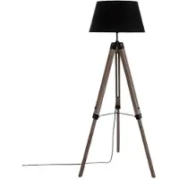 Atmosphera Dekorativ lampetorsher RUNO gulvstående lampe med skjerm - sort, høyde 145 cm