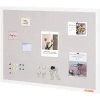 Vevor 91 x 61 cm hvit korktavle med linoverflate – stilig veggmontert oppslagstavle for hjem, skole, kontor – elegant og funksjonell oppslagstavle