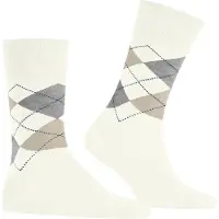 Burlington Manchester Sokk Rutete Råhvit 2049 Hvit Off-white Størrelse