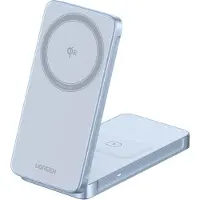 UGREEN MagFlow Qi2.2 25 W 2-i-1 Magnetisk trådløs lader - flat ladeplate.