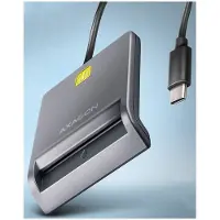 Axagon CRE-SM3TC, USB-C FlatReader kontaktkortleser Smartkort (eObčanka), kabel 1,2 m