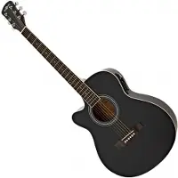 Gear4Music Single Cutaway Venstrehendt Elektroakustisk Gitar fra Svart