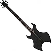 Gear4Music Harlem X Left Handed Bass Guitar by Black