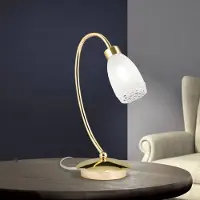 Orion Bordlampe CARLA, messingfarget, høyde 32 cm, metall/glass