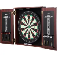 Vevor dartskive- og skapsett, klart til bruk-pakke, offisiell størrelse dartskiveskap, stålspiss dart-skiveskap, med LED-lys, enkel montering, komplett med alt tilbehør, for cricketkamp